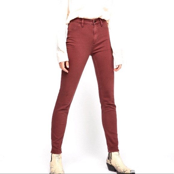 Free People Hi Waist Long Stretch Jeans NWT - Picture 5 of 14